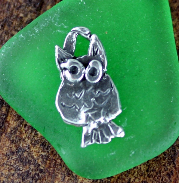 Owl Sterling Silver Owl Charm  CH46