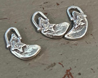 Moon Charms with Star Sterling Silver CH16
