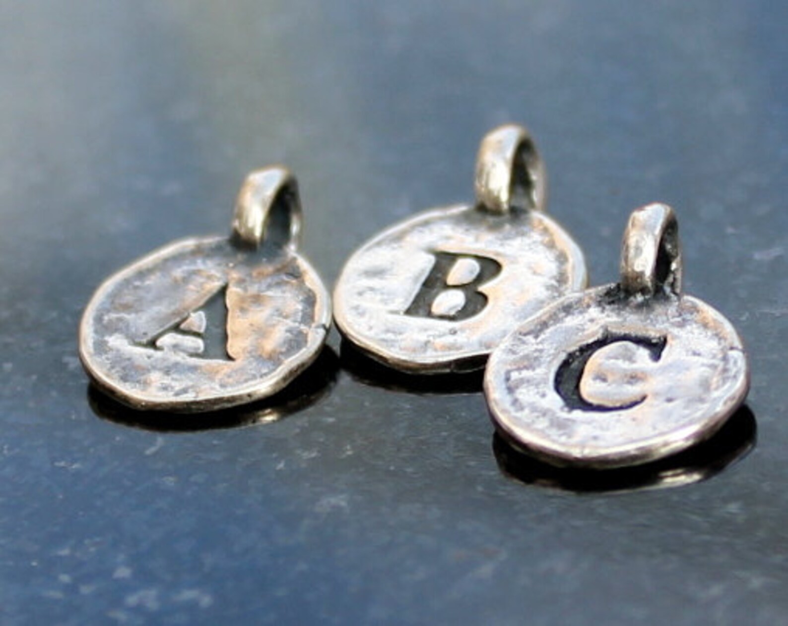 Initial Charm Sterling Silver Letter Charm Etsy