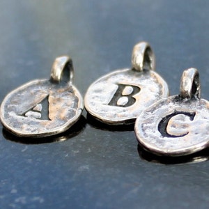 Initial charm sterling silver Letter Charm