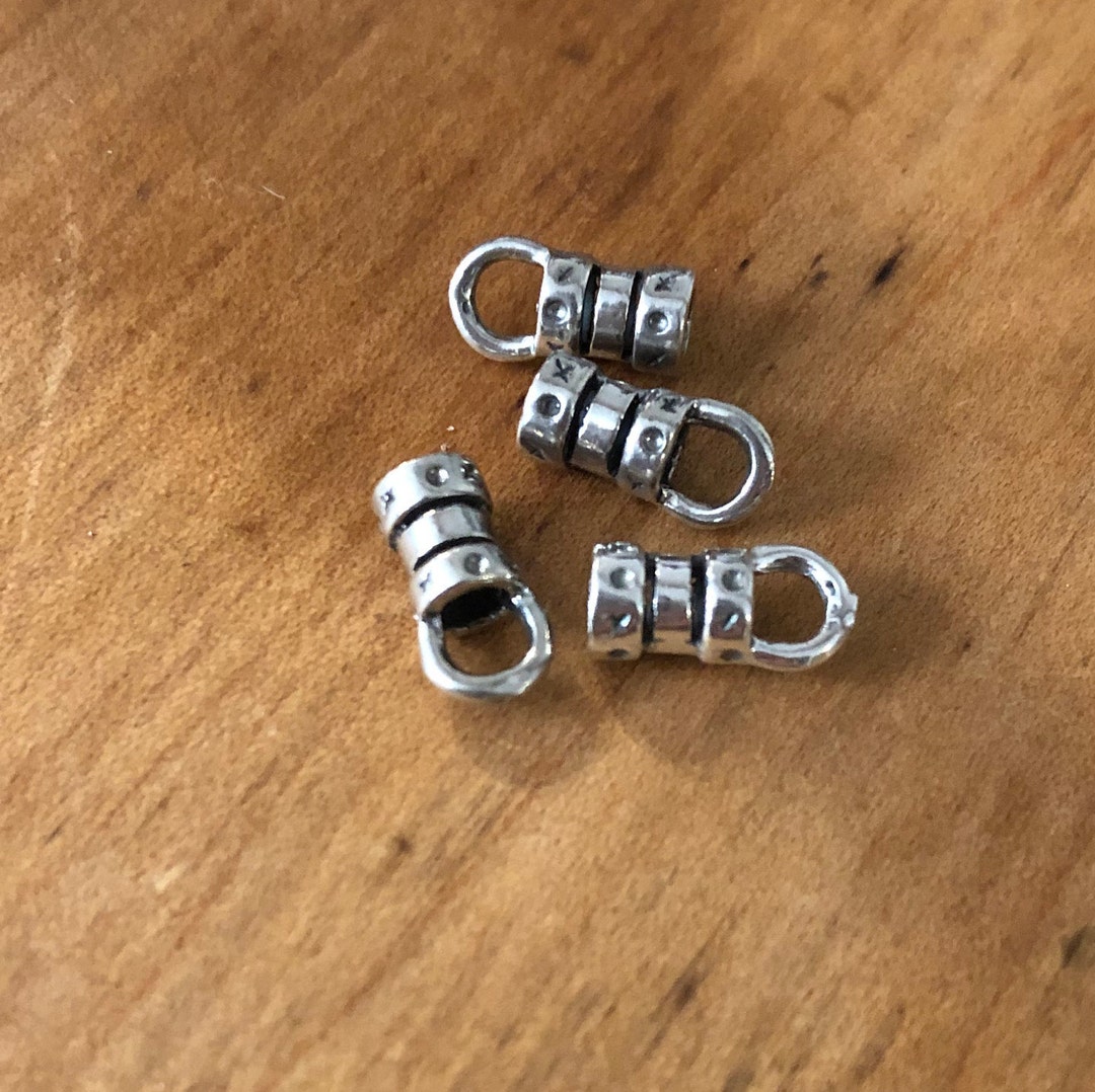 Leather End Caps Sterling Silver 2 Mm Etsy