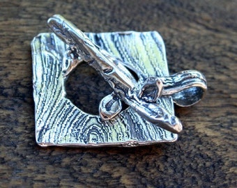 Tree toggle Sterling silver Large Artisan T165
