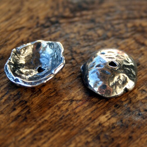 Pair of Sterling Silver Extra Large Bead Caps / Cups 13mm Etsy