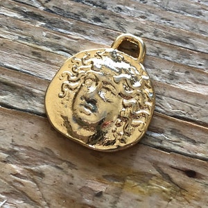 Greek Coin replica 18 K Gold Plate Charm Gold Coin Pendant