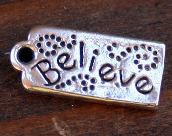Whimsical Believe Tag Believe Charm /CHT11