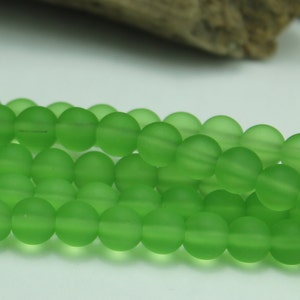 Glass 6 mm Lime Green Beads