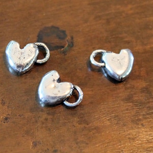 Heart Charm Organic Puffy Heart Charms CH106