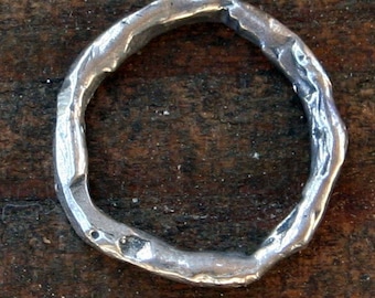 Links Round Artisan made Rustic Sterling silver 1/LL201