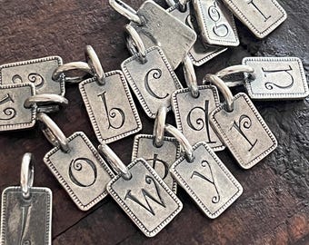 Initial Charm  in Silver Plate Letter Charm