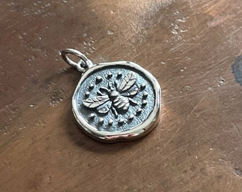 Sterling Silver Bee Wax Seal Charm