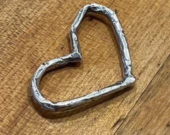 Link Heart Sterling Silver Focal Large