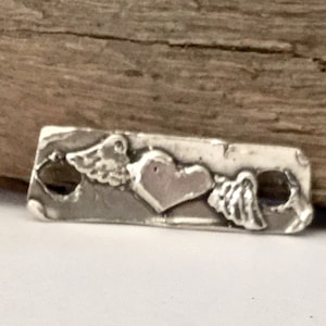 Link Flying Heart Sterling Silver Organic CL104
