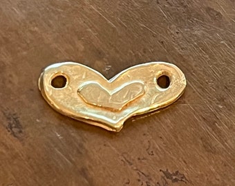 Double Heart Link Bronze CL35