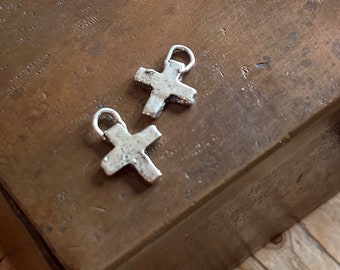 Cross Rustic Sterling Silver Charm Masonic Cross /CH9