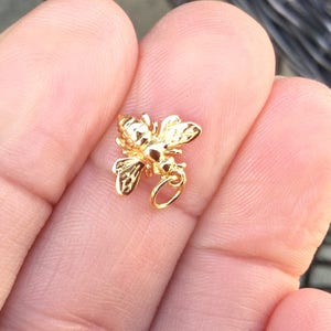 Bee Charm 14 k Gold Plate over Sterling Silver