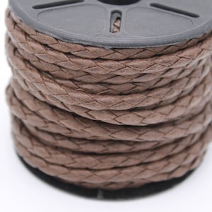 Vegan Leather Cord Dk. Brown 4 mm Cord 1 yd. Leather Alternative