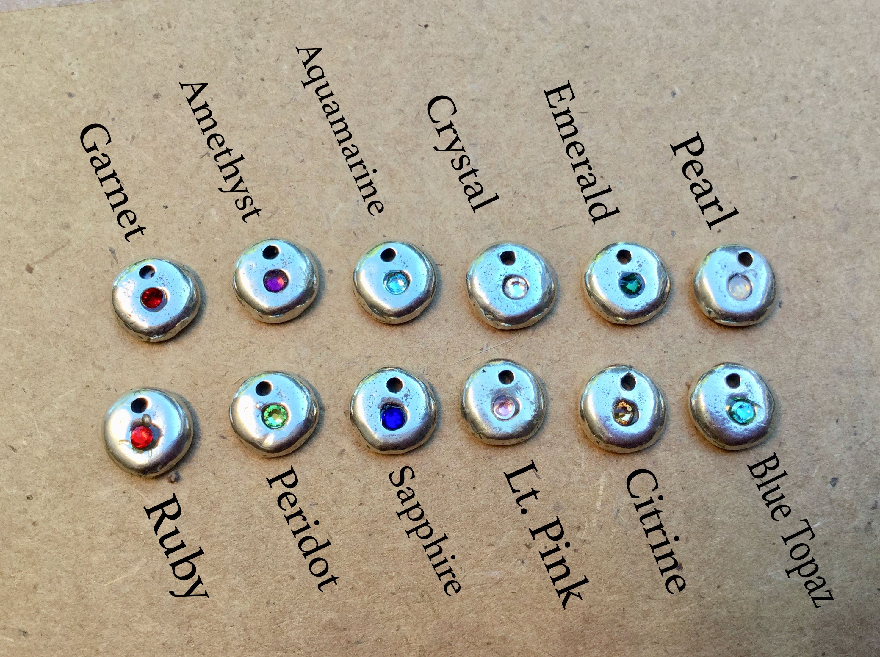 Birthstone Charms Sterling and Swarovski Crystals BS04