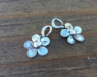 Flower Charm Sterling Silver Artisan CH805