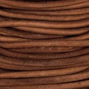 Leather cord Natural 4mm Thick Round 1 yard