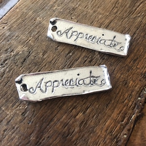 Appreciate Charm Sterling silver Organic Artisan