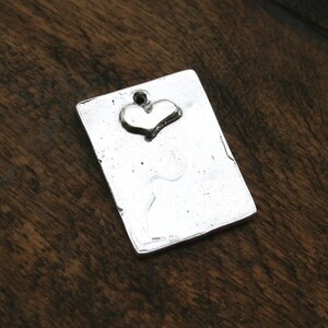 SALE Sterling Silver Heart Stamping Charm Stamping Blank