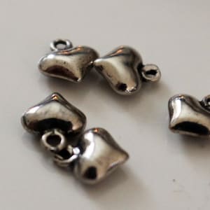 Herz Charms Teeny Tiny Sterling Silber TWO