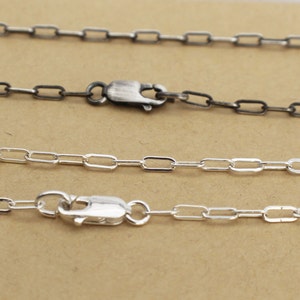 Cadena de cable estirada de plata esterlina de 6 x 2,5 mm Cadena de clip de papel