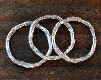 Round Larger Rustic link Sterling Silver LL200