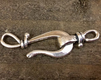 Hook and Eye Clasp Large Sterling Silver Twist Clasp
