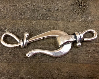 Hook and Eye Clasp Large Sterling Silver Twist Clasp