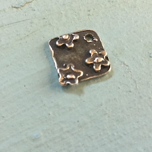 Tiny Flower Charm Sterling Silver