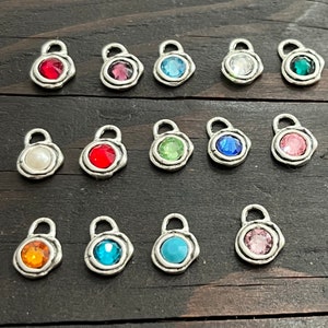 Birthstone Charms Sterling and Swarovski Crystals BS1