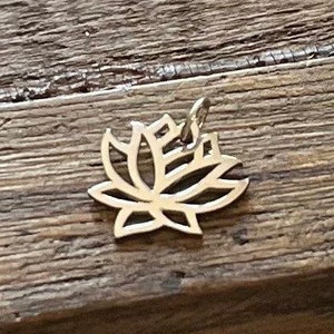 Large Lotus Charm in Sterling Silver