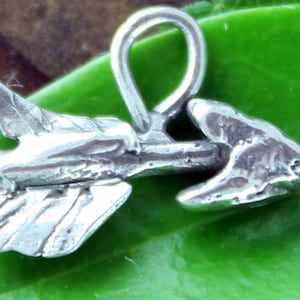 Arrow Charm Organic Artisan Sterling silver CH32