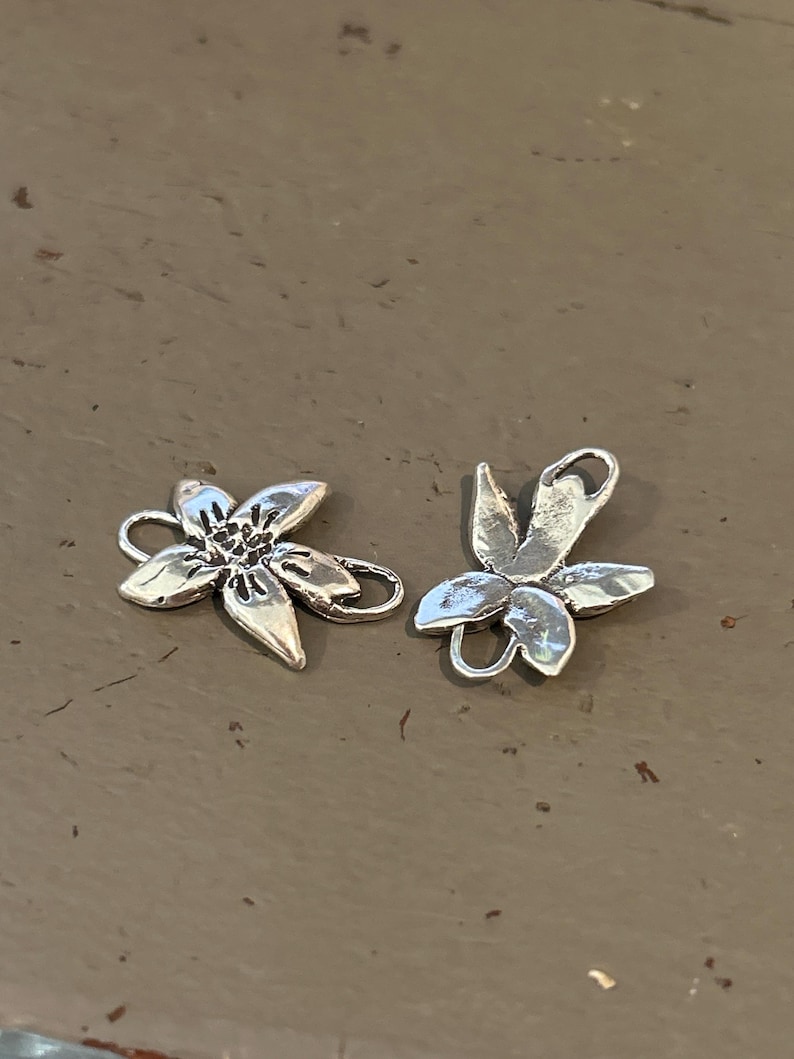 Blomlänk Hantverksmässigt Sterlingsilver Handgjort Rustikt /CH402 bild 6