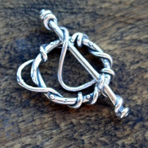 Twisted Toggle Artisan Handmade Sterling  /T166