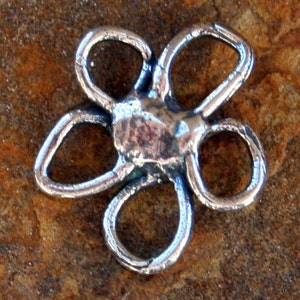 Link Open Flower Sterling Silver Flower Charm Flower Link CH332