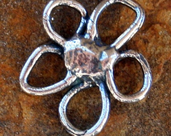 Link Open Flower Sterling Silver Flower Charm Flower Link CH332