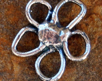 Link Open Flower Sterling Silver Flower Charm Flower Link CH322