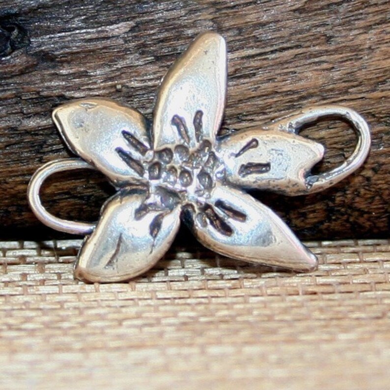 Blomlänk Hantverksmässigt Sterlingsilver Handgjort Rustikt /CH402 bild 3