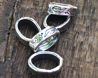 Link OVAL Sterling Silver Links Heavy Leaf Link