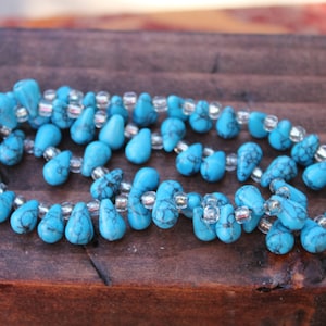 Turquoise Puffy Teardrop Beads