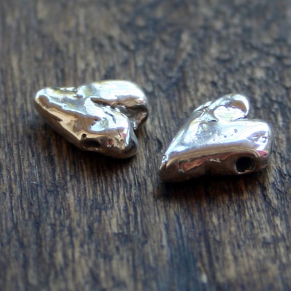 Bead Little Rustic Heart Bead Sterling SilverB101