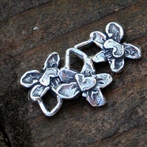 Flower Charm Sterling Silver Handmade Flower with heart 00/CH13
