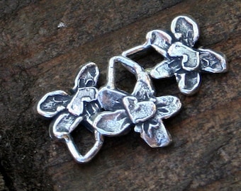 Bloemenbedel sterlingzilver handgemaakte bloem met hart 00/CH13
