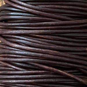 2mm Brown Leather Cord - 3 Yards of Durable Round Lacing for Jewelry, Crafts & DIY Projects