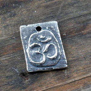 OHM OM Charm Symbol Sterling Silver Artisan Charm CH1404