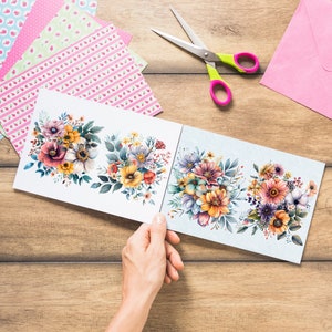 10 Printable Floral Stickers, Journal Stickers, Journaling Stickers, Scrapbook Stickers, Junk Journal, Vintage Journal, Journal Supplies