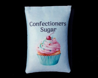 Felt Confectioners Sugar Bag: Pretend Play Food