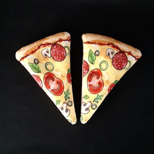 Felt Food Pizza Slices for Pretend Food Play, Pretend Food for Play Kitchen Grocery Stores Restaurants, Set of 2